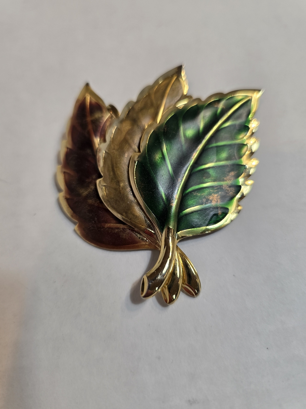Green and Gold Leaf Brooch - Women Jewelry Brooches